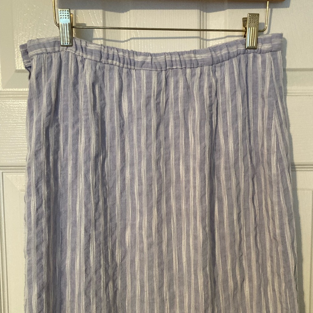 Eileen Fisher Lavender Striped Wrap Skirt - Picture 2 of 8